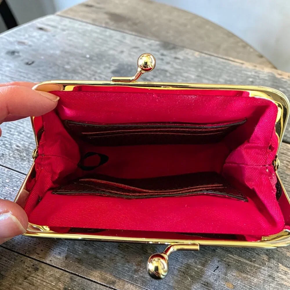 Rare Dooney & Bourke Cranberry Saffiano Large Framed Coin Purse NWT - Picture 7 of 16